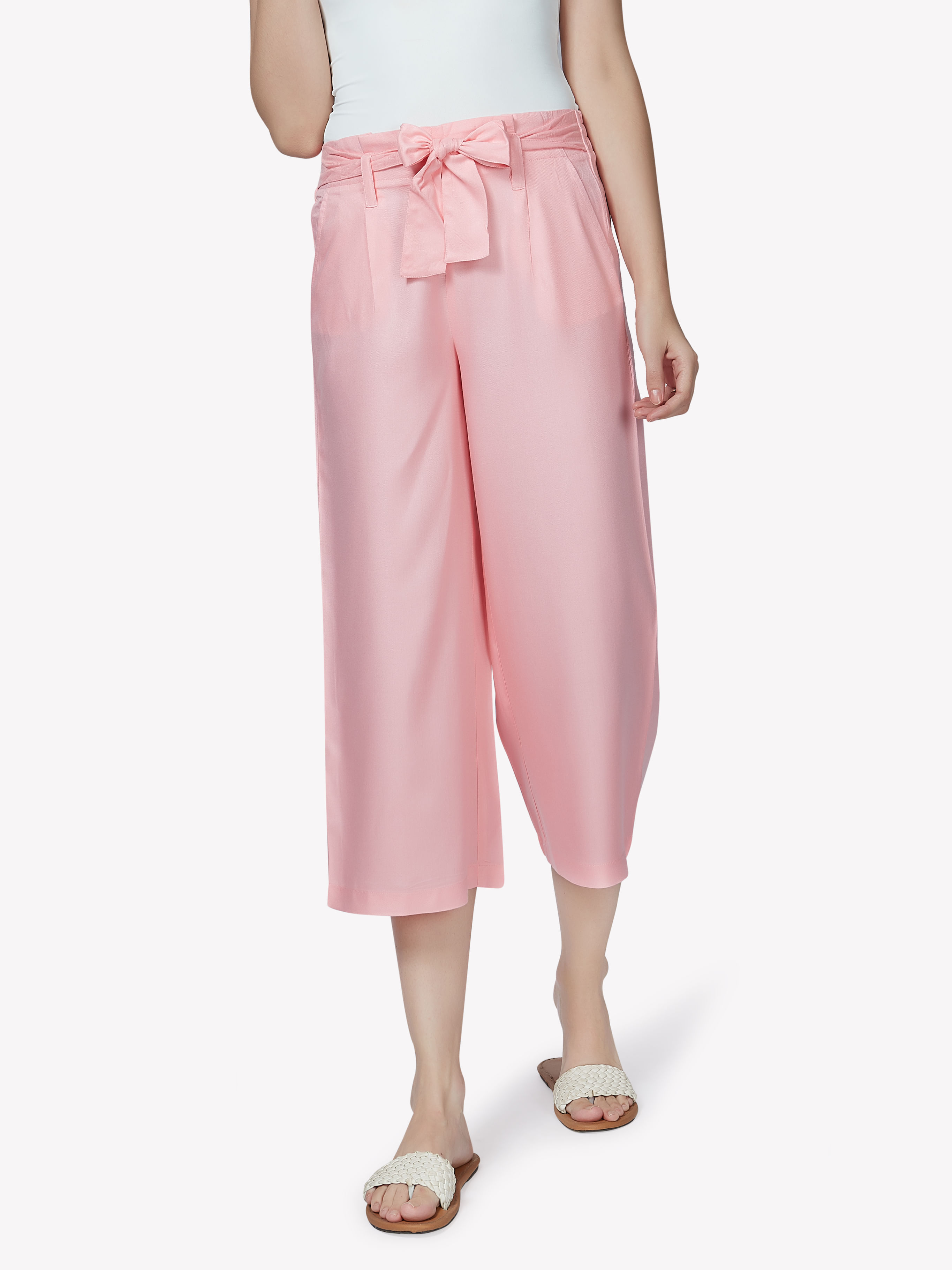 OYS - XS - S - Final Sale - Dietrich Vintage Wide Leg Palazzo Pants in Light  Rose Crepe 32